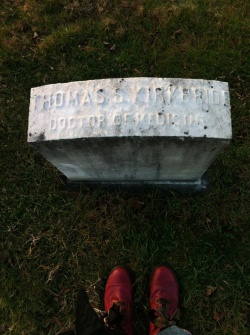 Grave marker of Dr. Kirkbride